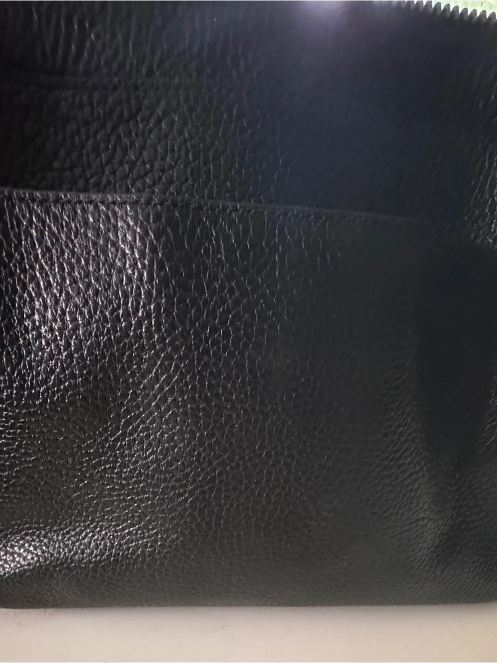 Coach Black Pebbled Leather Messenger Crossbody with Green Accent Tag